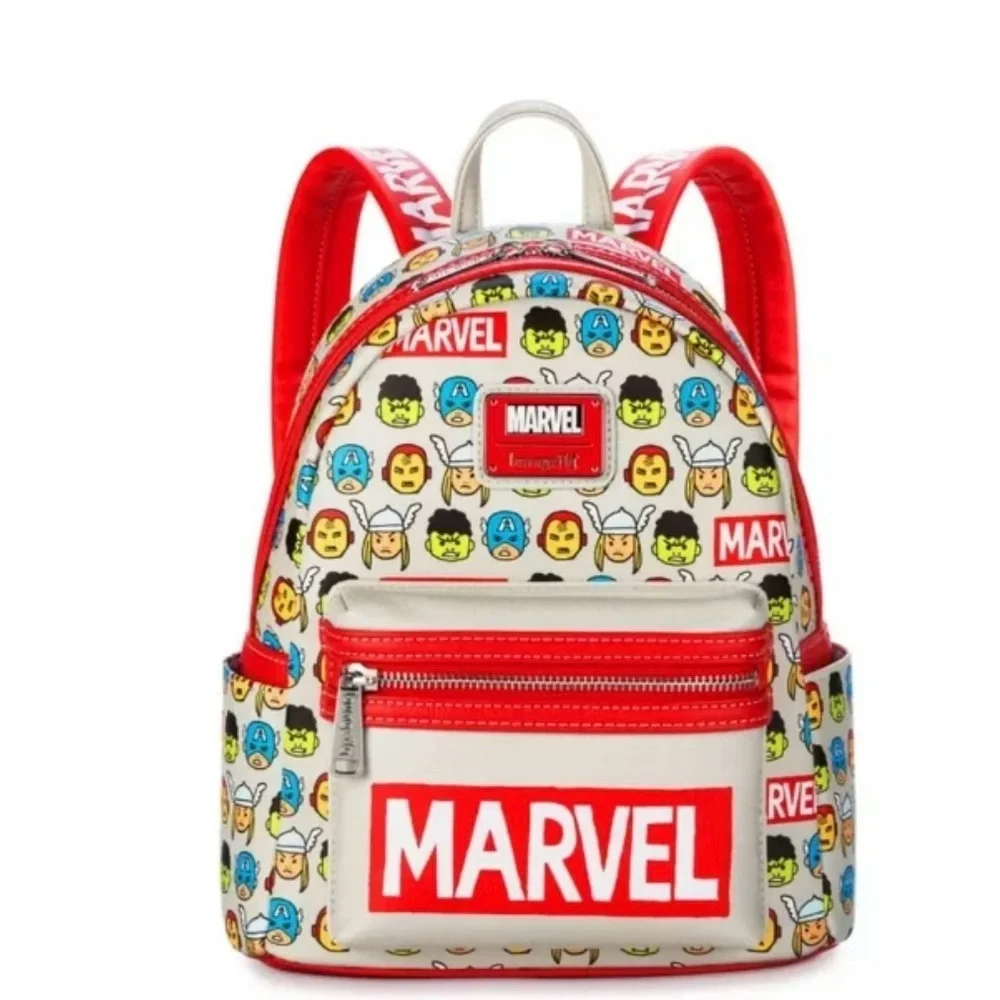 Loungefly Disney Parks Marvel Backpack 2024 Red and Gray Chibi Design Logo NWT - Picture 12 of 12